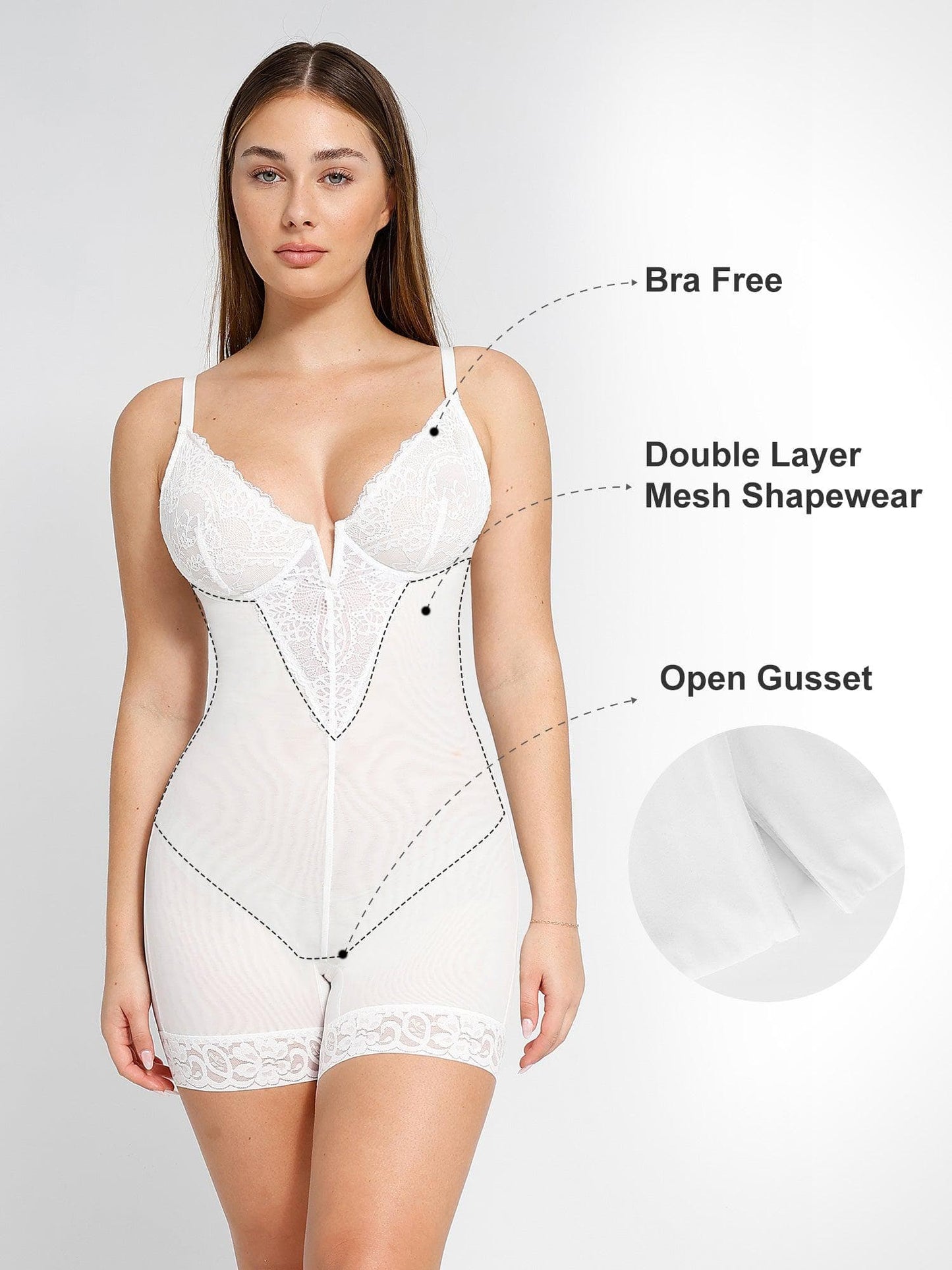 【🔥Big Sale🔥】【80% off for a limited time】Shapewear Lace Deep-V Neck Bodysuits or Faux Leather Skirts