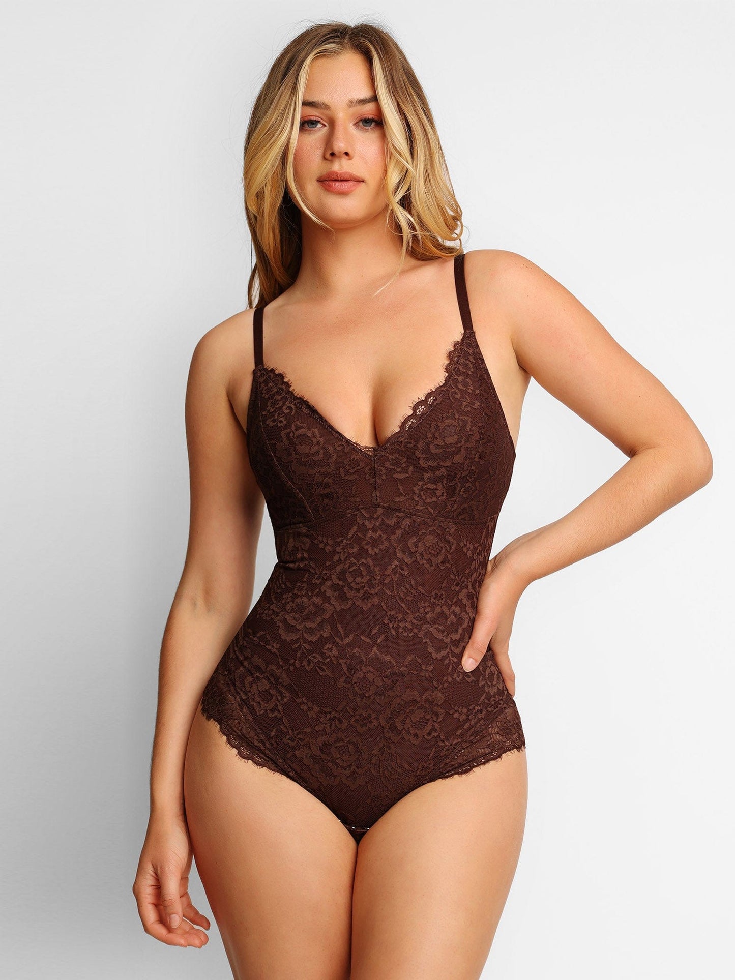 【🔥Big Sale🔥】【80% off for a limited time】Shapewear Lace Deep-V Neck Bodysuits or Faux Leather Skirts