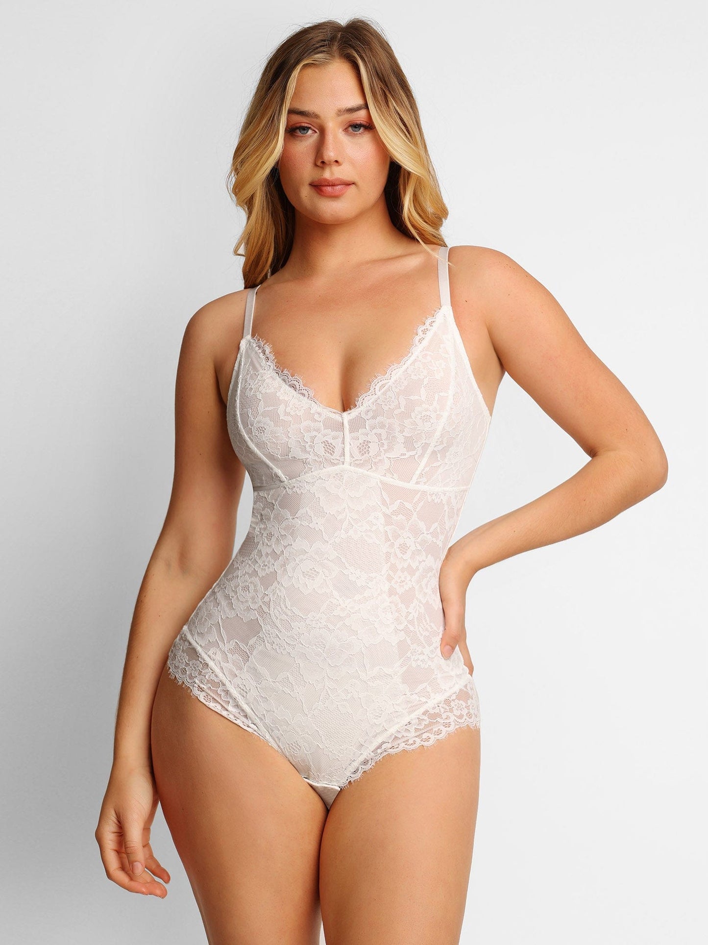 【🔥Big Sale🔥】【80% off for a limited time】Shapewear Lace Deep-V Neck Bodysuits or Faux Leather Skirts