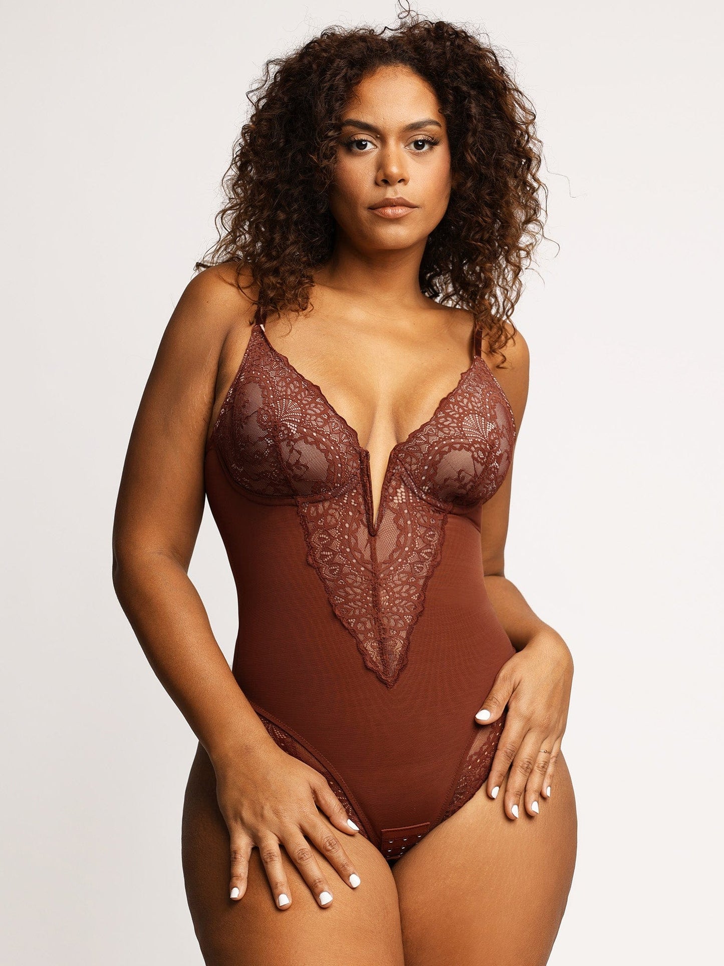 【🔥Big Sale🔥】【80% off for a limited time】Shapewear Lace Deep-V Neck Bodysuits or Faux Leather Skirts