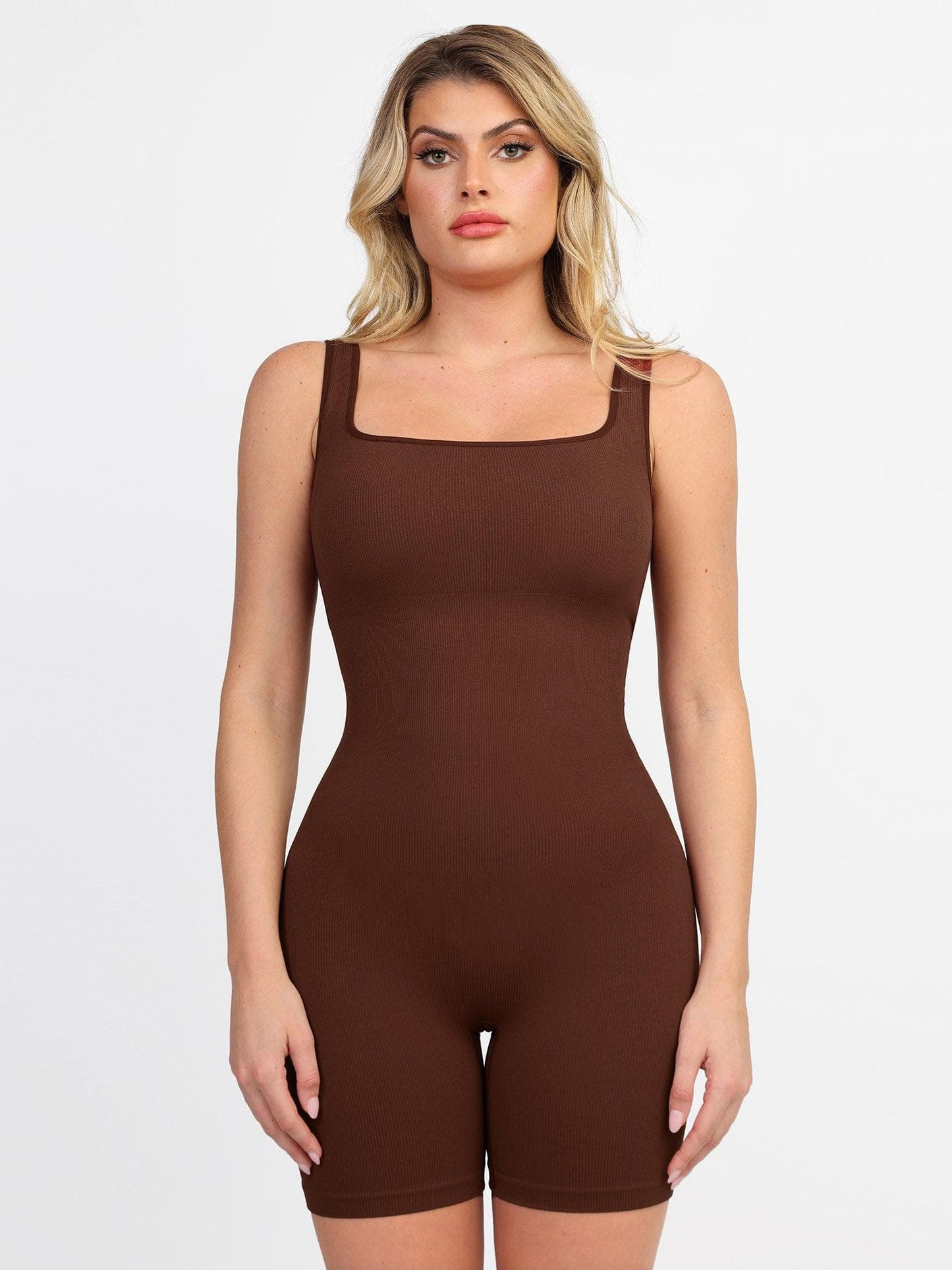 【🔥Big Sale🔥】【80% off for a limited time】Shapewear Seamless Square Neck Workout Jumpsuit or Romper