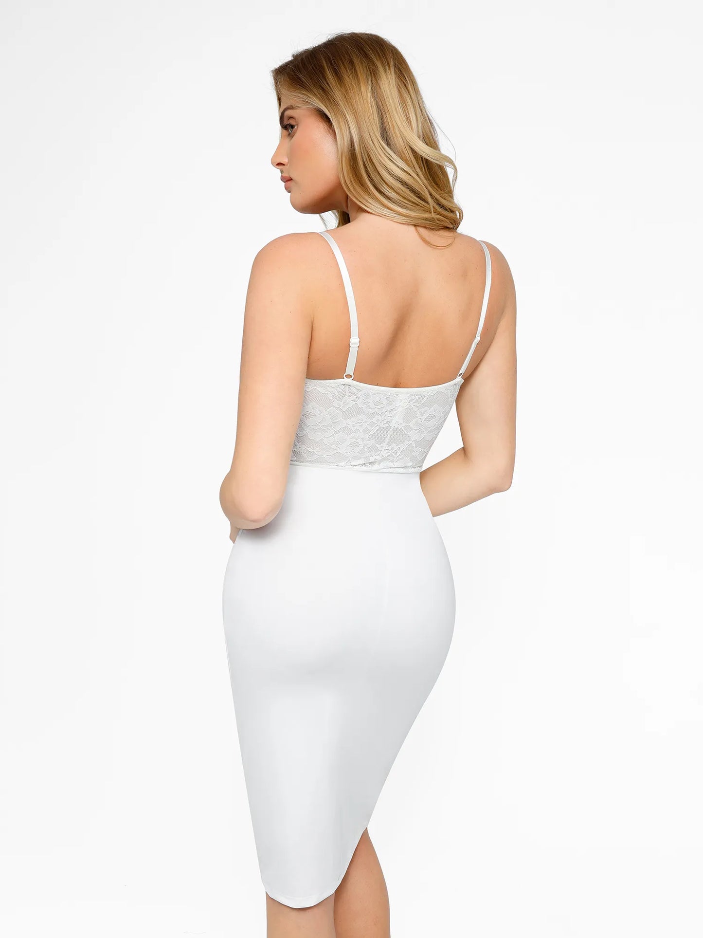 【🔥Big Sale🔥】【80% off for a limited time】Shapewear Sculpting Lace Corset Midi Slip Dress