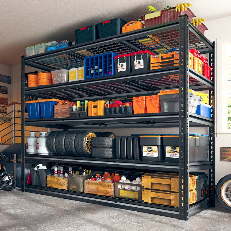 55“W x 72"H 3000LBS Metal Garage Storage Racks Basement Shelving Adjustable Industrial Shelving for Garage, Warehouse, Pantry