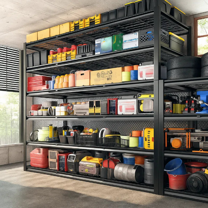 2 PCS 84"H Garage Shelving 3000LBS Industrial Shelving Units 6-tierAdjustable Storage Shelves for Basement, Garage, Warehouse