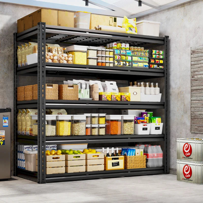 Garage Shelving 48"W x 72"H 5-Tier Storage Shelves 3000 LBS Heavy Duty Shelving Adjustable for Garage, Basement, Warehouse