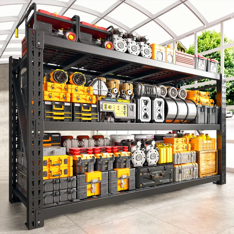 68"W Industrial Storage Shelving 7014LBS Garage Shelving with 2338LBS Per Shelf Gymnasium Storage Rack for Garage, Basement, Warehouse, Industrial