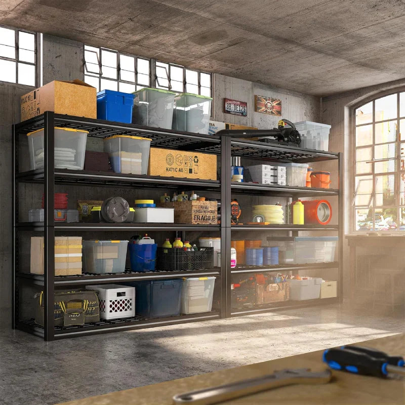 5 Tier 48"W x 72.2"H Storage Shelves for Basement 2500LBS Metal Shelving Unit for Garage, Warehouse, Industrial, basement