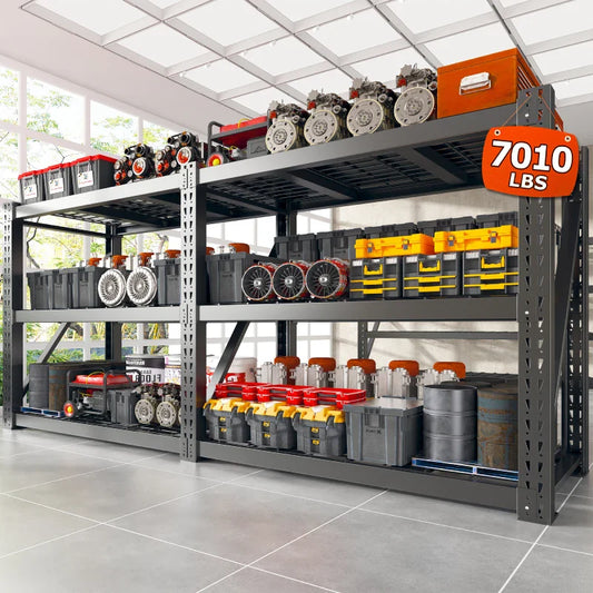 3-Tier 93" W Industrial Shelving Rack, 7010LBS Capacity Garage Storage Rack with 2337LB/Shelf , Metal Shelving Unit for Warehouse, Basement, Commercial