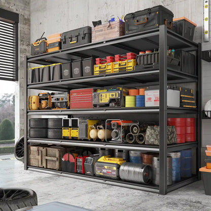 60"W x 72"H 5-Tier Industrial Garage Shelving,3000LBS Heavy Duty Storage Shelves,Adjustable Metal Shelving for Basement Warehouse