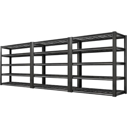 2 Packs 72" H 2500LBS Storage Shelves  5-tier  Adjustable Shelving Units for  Basement  kitchen Garage Pantry