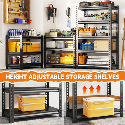 28"W Shelving and Racking 1600 Lbs Adjustable Storage Shelving for Pantry,Garage and Storage Room.