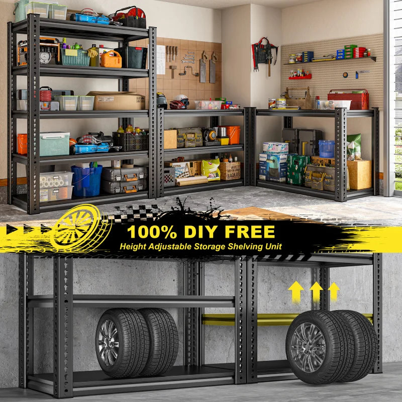 31.7" W Storage Shelves 2000 lbs Adjustable 5-Tier Metal Shelving Units and Storage Rack Shelf