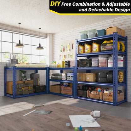 31.7" W Storage Shelves 2000 lbs Adjustable 5-Tier Metal Shelving Units and Storage Rack Shelf