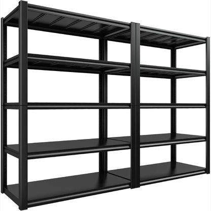 2 Packs 72.2"H Garage Storage Shelves 3000LBS Heavy Duty Rack, Industrial Shelves for Basement Warehouse