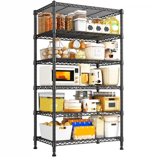 71"H Wire Shelving Units,6 Tier Storage Shelves,Adjustable Detachable Storage Shelving Unit for Kitchen Laundry Pantry Garage Commercial