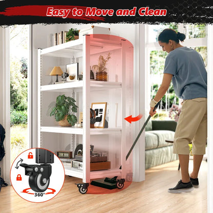 59.8"H 4-Tier Rolling Metal Shelving Rack 530LBS Adjustable Shelving Units for Pantry, Kitchen, Basement