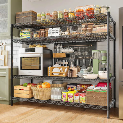 55.5W Wire Shelves, 2560lbs Heavy Duty Metal Shelving Units, Adjustable Storage Rack for Garage Kitchen pantry
