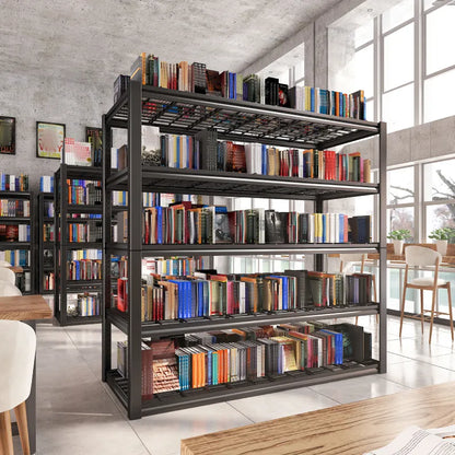 48.4"W 3000 LBS Metal Storage Shelves for Garage Inventory Shelving 5 Tiers  Adjustable Basement Shelving Units for Warehouse