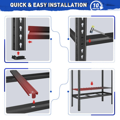 Food Store Shelves 5-Tier Adjustable Shelving 48"W x 72"H 2750 LBS for kitchen, Warehouse, Basement, Workshop