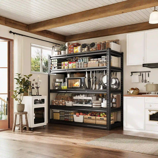 Food Store Shelves 5-Tier Adjustable Shelving 48"W x 72"H 2750 LBS for kitchen, Warehouse, Basement, Workshop