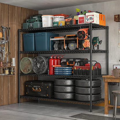 75.6"H x 56"W Mobile Wire Shelving Units, 2,600lbs Heavy Duty Steel Shelving Rack, Adjustable Storage Shelves for Garage Kichen Commercial