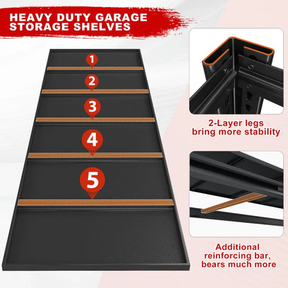 84"H 3600LBS Heavy Duty Industrial Garage Shelving,6-Tier Adjustable Easy Installation Storage Shelving Units For Basement&Warehouse