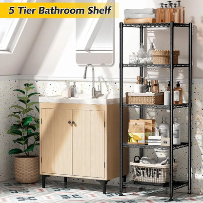 12''W Wire Shelving Units, Set of 2 Metal Shelf, Narrow Metal Shelf, Adjusable Wire Storage Shelves for Pantry Kitchen Dorm