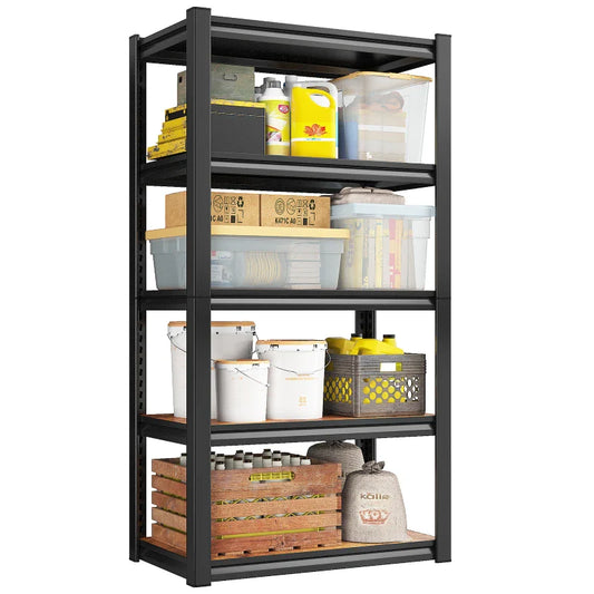 5 Tier Laminated Metal Shelving Unit Adjustable Storage Utility Rack Heavy Duty Shelves for Kitchen Garage Pantry