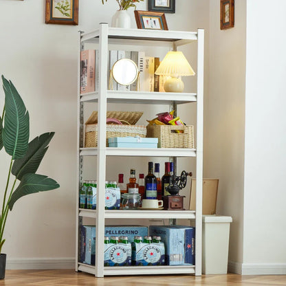 5 Tier Laminated Metal Shelving Unit Adjustable Storage Utility Rack Heavy Duty Shelves for Kitchen Garage Pantry