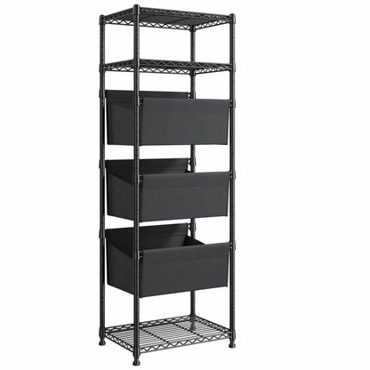 18" W Shelving with Baskets for storage, 6 Tier Wire Shelves