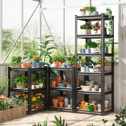 16"W Corner Shelves, 6-Tier Adjustable Storage Shelving Units, 2250lbs Corner Shelf for Living Room Pantry Dorm