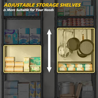 12''W Wire Shelving Units, Set of 2 Metal Shelf, Narrow Metal Shelf, Adjusable Wire Storage Shelves for Pantry Kitchen Dorm