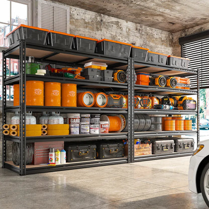 48.2" W Garage Shelf, 3000LBS Heavy Duty Steel Shelving Units, 5-Tier Adjustable Metal Shelves for Basement Warehouse Commercial