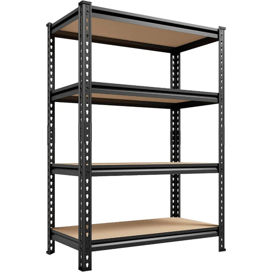 24''W Storage Shelves 1600lbs, 4-Tier Adjustable Metal Shelving, Sturdy Stoarge Rack for Garage Kitchen Basement