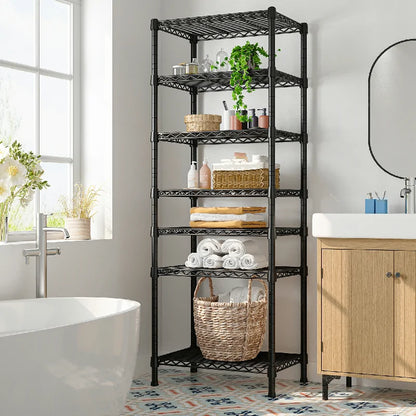 18"W Metal Wire Shelving Units, 7-Tier Adjustable, 1176lbs Wire Rack for Pantry Kitchen Commercial