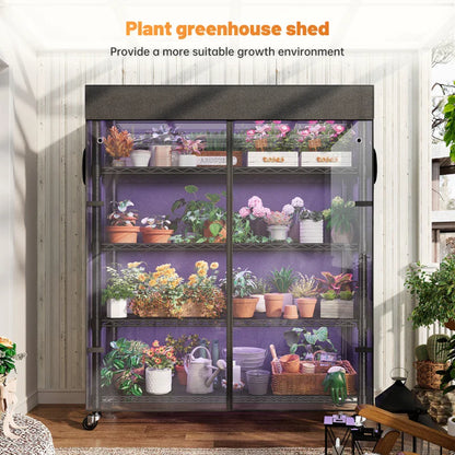 35"W Wire Shelving Units with Wheels, Metal Shelves with Cover, 5-Tier Adjustable Shelving Rack for Kitchen Pantry Basement