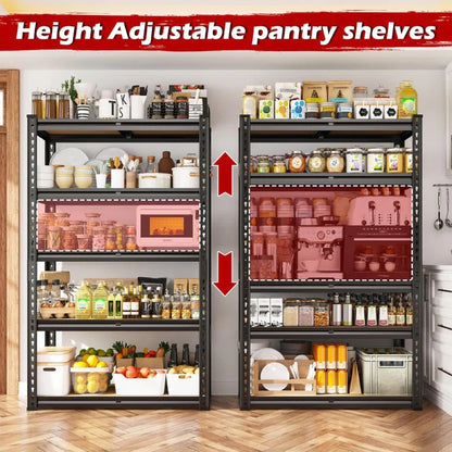 5-Tier Boltless Shelving Units, 2020 lbs Adjustable Steel Garage Shelving Racks for Basement Kitchen Closet