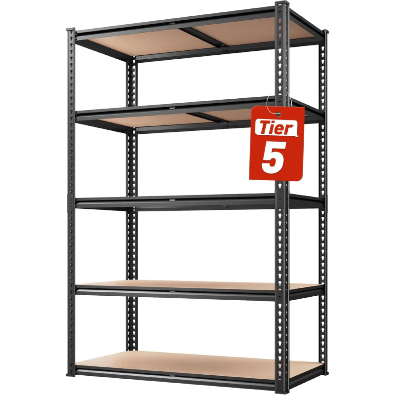 35.5“W Garage Shelf, 5-Tier Adjustable, 2000LBS Steel Shelving Racks, Boltless Shelving Units for Pantry Kichen Closet