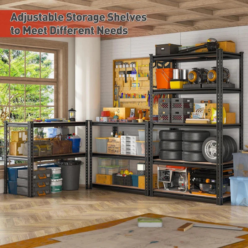 35.5“W Garage Shelf, 5-Tier Adjustable, 2000LBS Steel Shelving Racks, Boltless Shelving Units for Pantry Kichen Closet