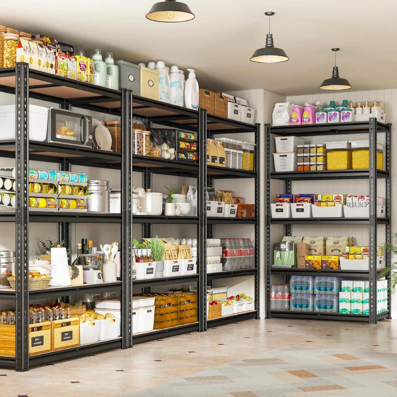 35.5“W Garage Shelf, 5-Tier Adjustable, 2000LBS Steel Shelving Racks, Boltless Shelving Units for Pantry Kichen Closet