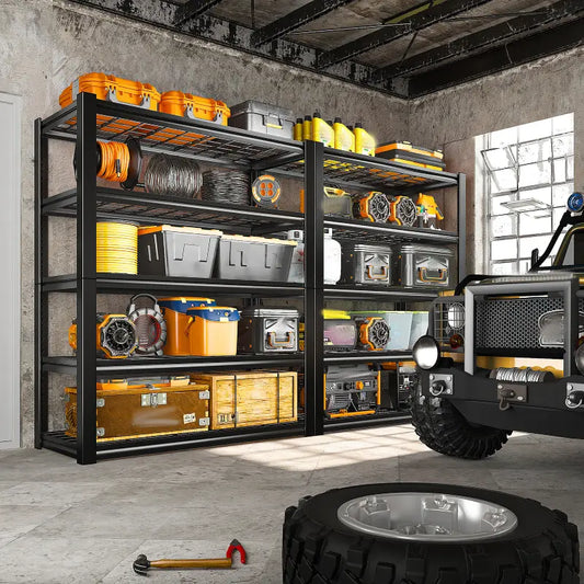 72"H 5-Tier Storage Shelves for Basement 2550LBS Adjustable Shelving for Garage Warehouse Pantry