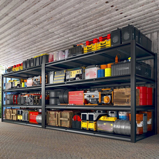 60" W Industrial Metal Shelving 4-Tier Garage Steel Shelving for Warehouse, Basement, Pantry