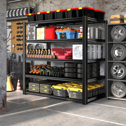 2 Packs 72.2"H Garage Storage Shelves 3000LBS Heavy Duty Rack, Industrial Shelves for Basement Warehouse
