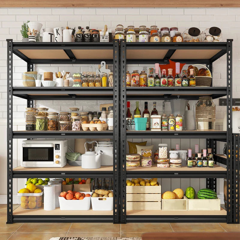 5-Tier Storage Shelving Units, Adjustable Shelves for Garage Pantry Kitchen, 2000 lbs Capacity
