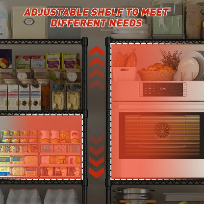 60” W Wire Shelving Units, 2399lbs Adjustable Steel Shelving Racks, Storage Shelves for Pantry Kitchen Commercial