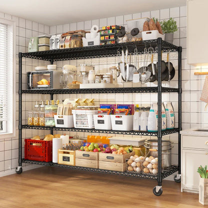 60” W Wire Shelving Units, 2399lbs Adjustable Steel Shelving Racks, Storage Shelves for Pantry Kitchen Commercial