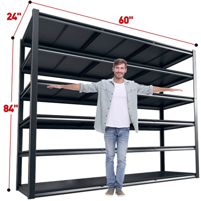 84"H 3500LBS Heavy Duty Garage Shelving 6-tier Adjustable Storage Shelves for Garage,Warehouse, Basement