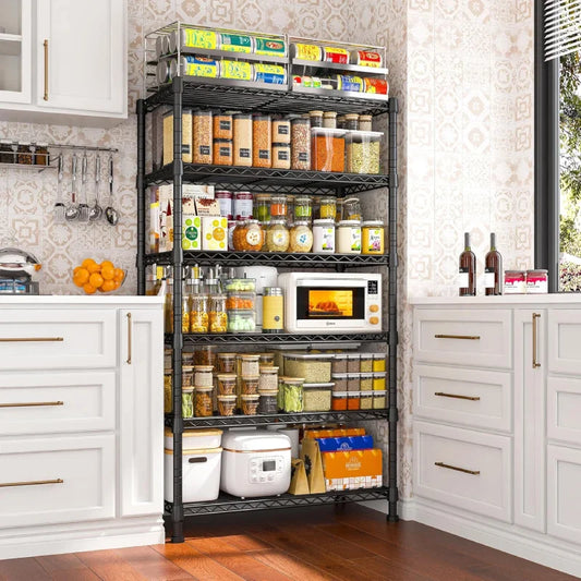 21.5"W Metal Wire Rack, 6-Tier Adjusatble, 1000lbs Wire Shelving Units for Kitchen Pantry Commercial