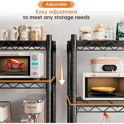 35.4"W Wire Shelving Units, 5 Tier Adjustable Storage Rack, Metal Commercial Shelves for Pantry Kitchen Dorm