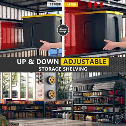 60" W Industrial Metal Shelving 4-Tier Garage Steel Shelving for Warehouse, Basement, Pantry